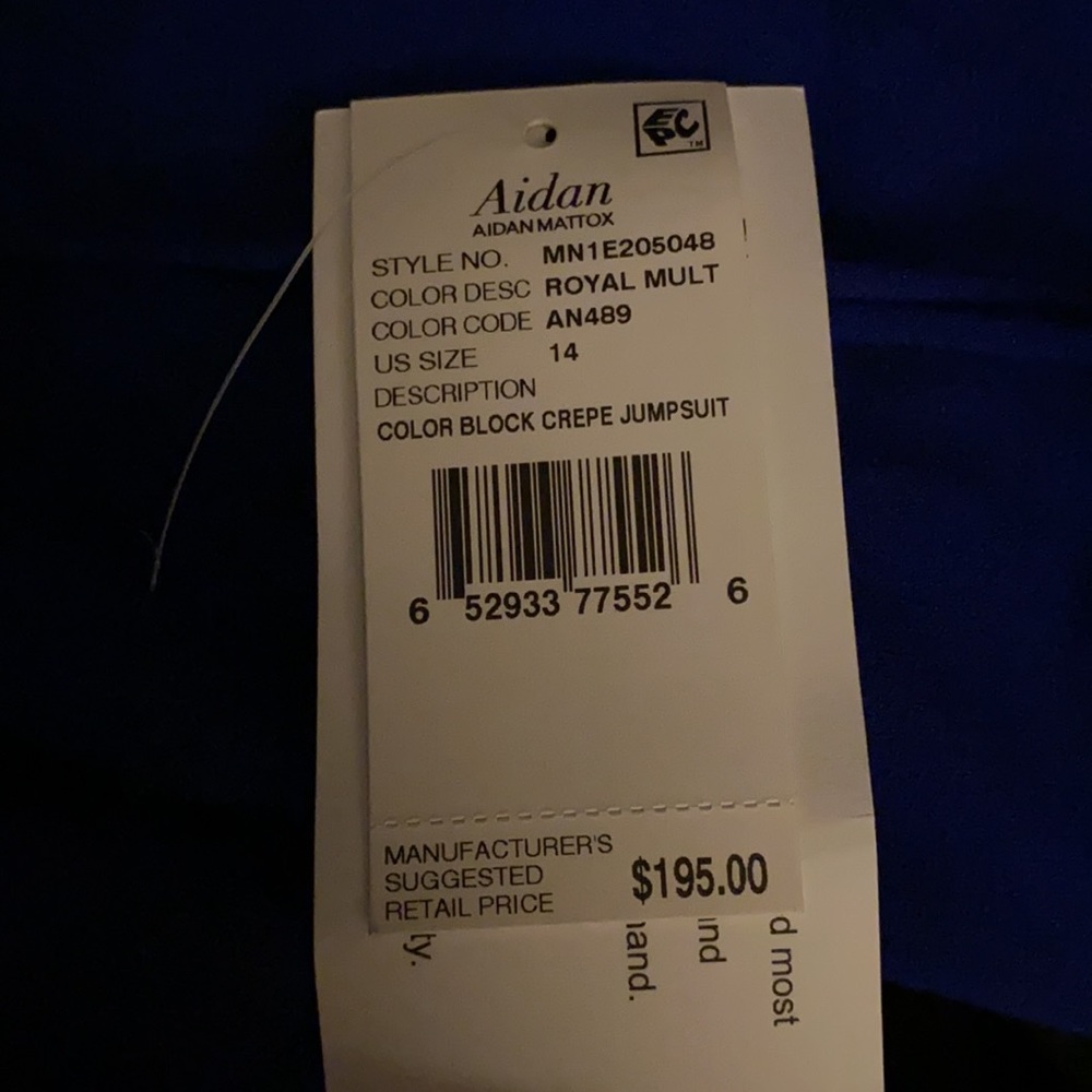 Aidan MATTOX cut out multi color jumpsuit size 14 - Picture 3 of 3